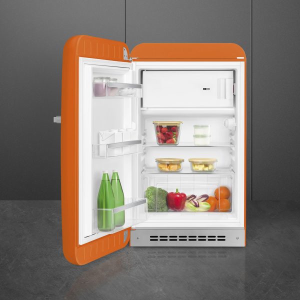 Frigorífico Libre instalación Monopuerta, Naranja Estética 50's Style FAB10LOR6 - Imagen 5